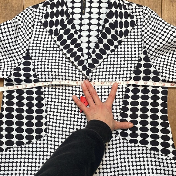 IC By CONNIE K Women's Black White Polka Dot jacket blazer S Red Button - Picture 8 of 14